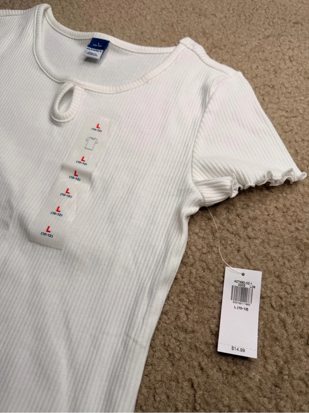 Old Navy Girls White Top Large
